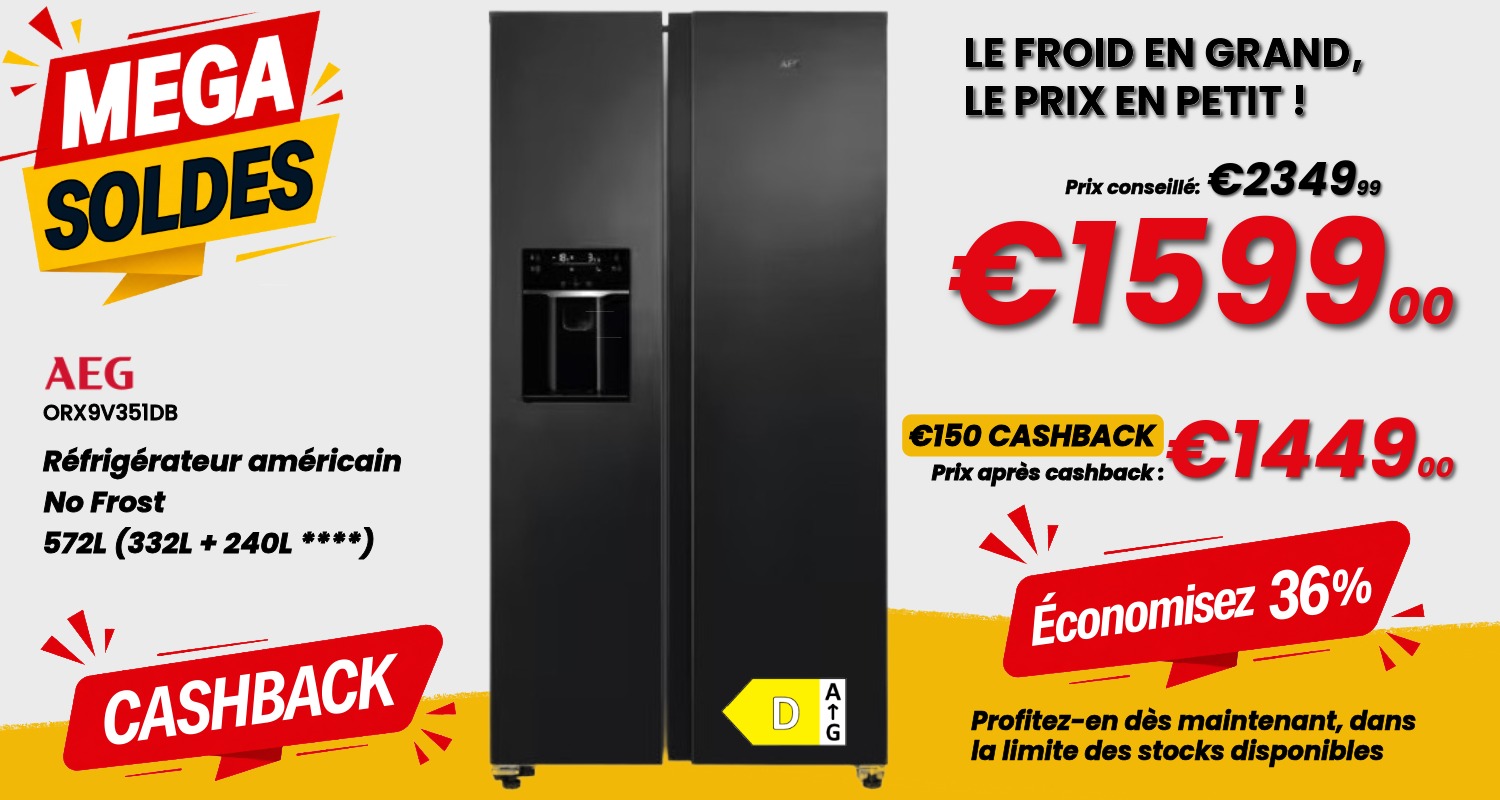 AEG ORX9V351DB r&eacute;frig&eacute;rateur am&eacute;ricain